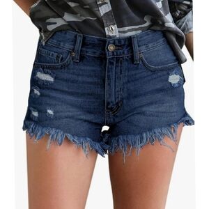 Women's frayed Stretch Jean Shorts